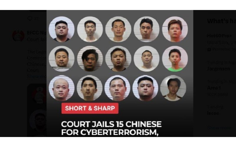 Nigeria to deport 15 Chinese nationals following cybercrime and internet fraud conviction