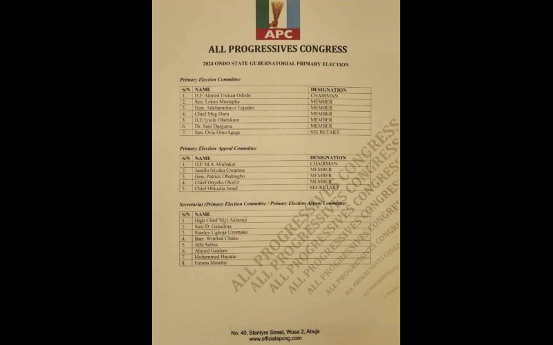APC Appoints Governor Ododo As Chairman Ondo Guber Primary Committee
