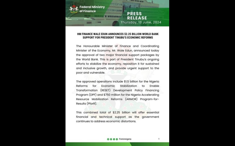 Wale Edun: World Bank Has Approved $2.25bn Loan For Nigeria