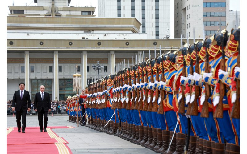 Putin Gets Lavish Welcome Party In Mongolia, As He Arrives In Style