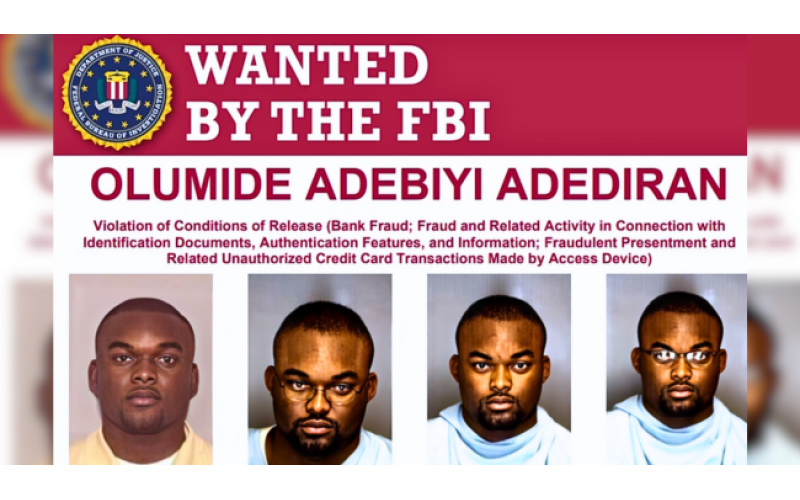 FBI Offers $10,000 Reward for Fugitive Nigerian Man Wanted for Fraud in the U.S.