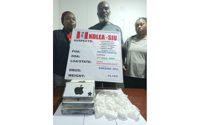 NDLEA smashes cocaine syndicate, arrests couple, recovers N2.1b drug in Lagos raid