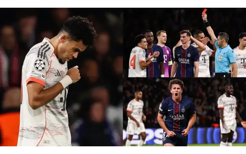 10-Man Bayern Stun PSG 2–1 at Parc des Princes Despite Luis Díaz Red Card