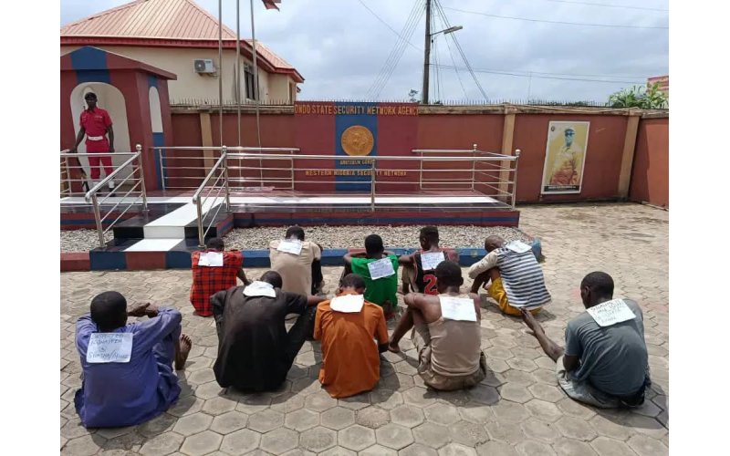 Ondo Amotekun Arrests Two Suspected Kidnappers, Eight Others Over Various Crimes