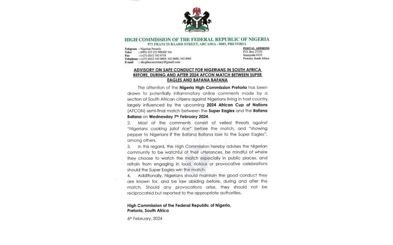 HIGH COMMISSION OF THE FEDERAL REPUBLIC OF NIGERIA