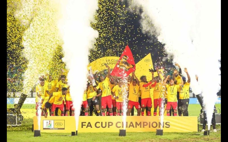  Wisdom Fernando Celebrates Ghana FA Cup Win with Asante Kotoko