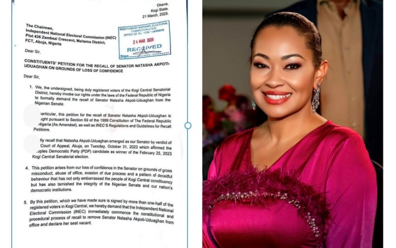 Kogi Central Demands Recall of Natasha Akpoti-Uduaghan, Writes INEC
