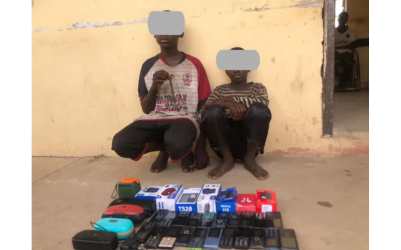 Two JSS 3 students in Bauchi have been apprehended by the police on charges of allegedly stealing 100 mobiles