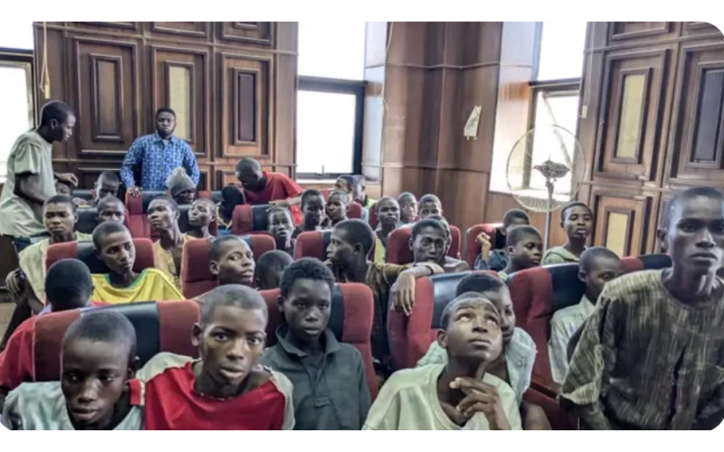 End Bad Governance: Minors freed by Nigerian govt arrive Presidential villa