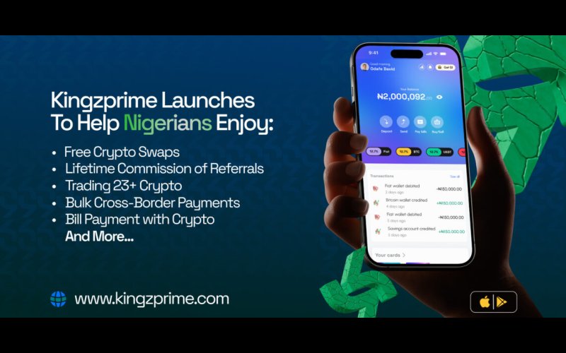 Nigeria’s Crypto Revolution Gets a Boost as Kingzprime Launches Fee-Free Swaps and Everyday Crypto Spending