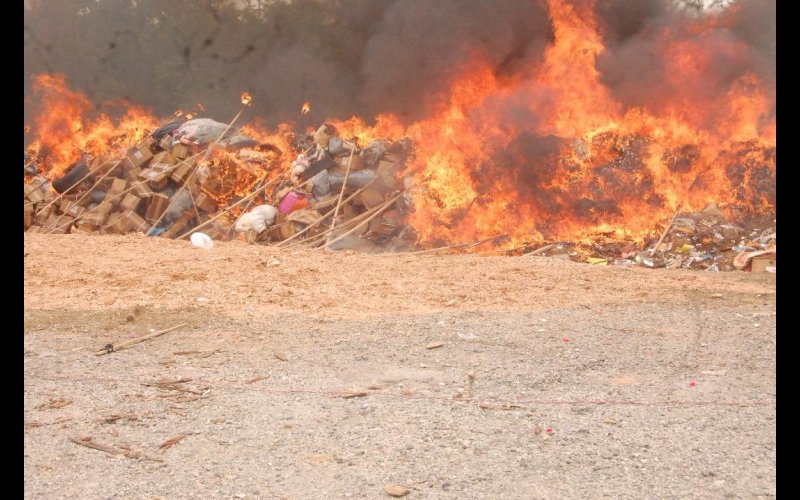 NDLEA destroys largest seizure of 1.6m kilograms illicit drugs seized in Lagos, Ogun, Oyo
