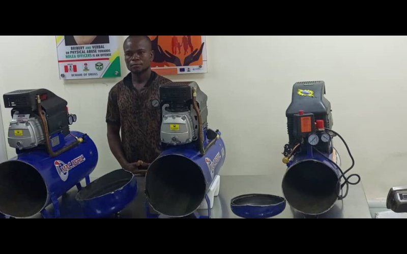 Engineer in NDLEA custody over illict drug consignments concealed in pressure machines