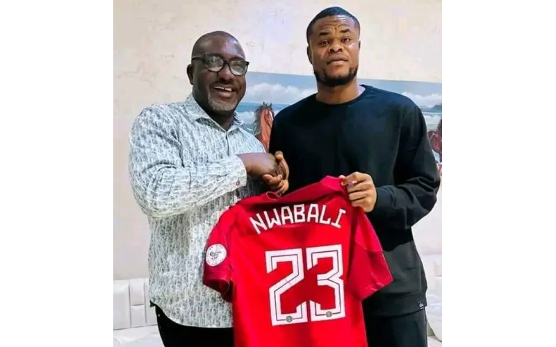 Super Eagles goalkeeper Stanley Nwabali visits boyhood club owner after AFCON journey