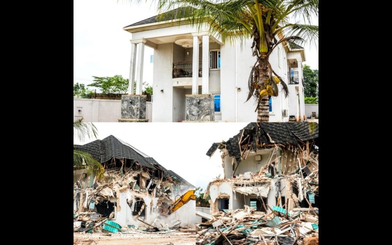 GOV OKPEBHOLO GOES AFTER KIDNAPPERS, CULTISTS COMMENCES DEMOLITION OF PROPERTIES LINKED TO SPONSORS