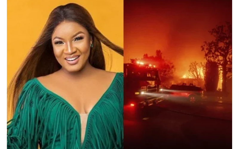 Popular Actress, Omotola Jalade-Ekeinde Returns To Nigeria After Escaping Los Angeles Wildfires