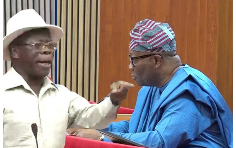 Akpabio, Oshiomhole Clash In Senate As Tension Erupts Over Point Of Order