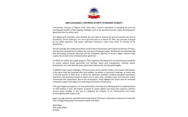 Grid Challenges: Continued Efforts To Enhance Stability - TCN