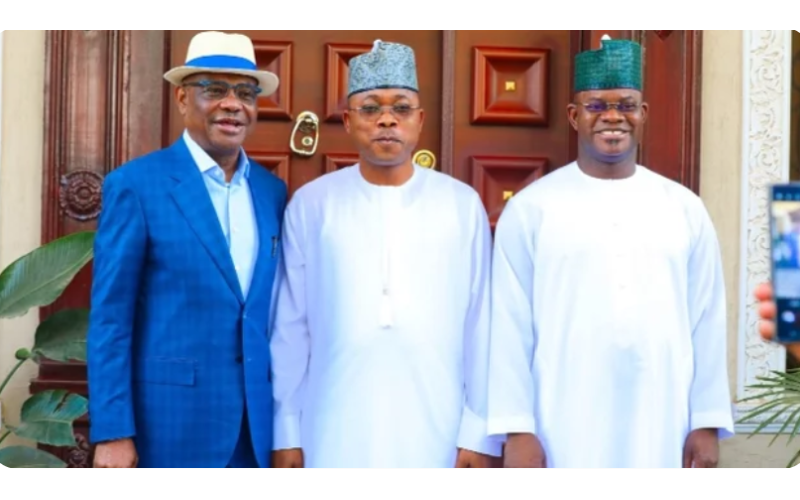 Yahaya Bello, Usman Ododo Pay Surprise Visit to Nyesom Wike in Abuja