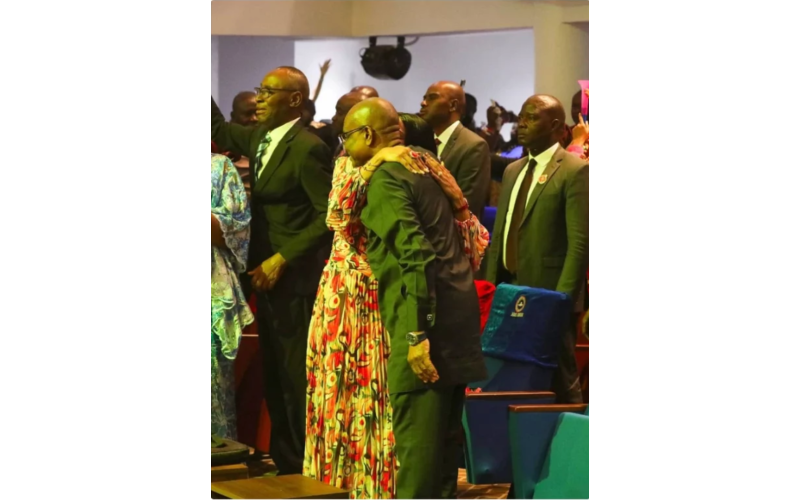 Nyesom Wike and Wife Captured Embracing During Crossover Service at RCCG, Abuja