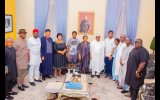 Senator Akpabio, Senators Console The Family Of Senator Ubah