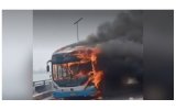 Bus Catches Fire on Third Mainland Bridge, Disrupts Traffic in Lagos