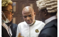 IPOB leader, Kanu, in court again, shouts down his lawyer, forces Justice Nyako to drop case
